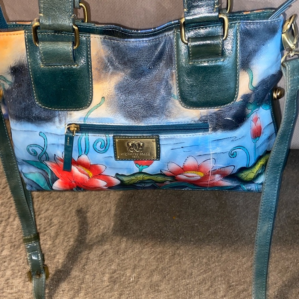 Original By Sharif 1827 Colorful Peacock Floral Handbag Purse